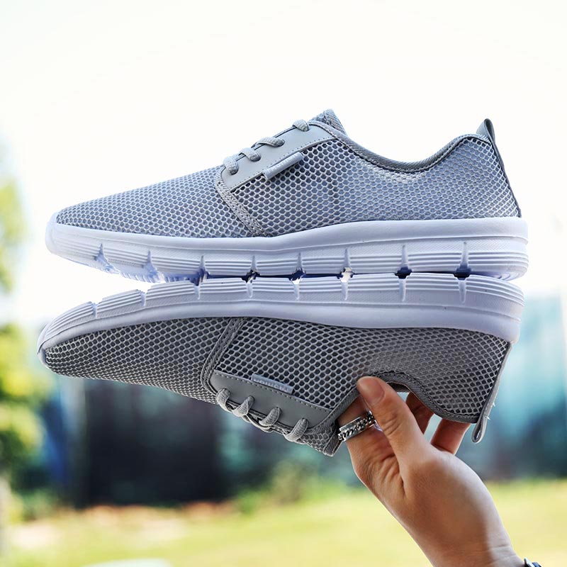 Sewing Front Zipper - Büyük boy yaz nefes erkek Sneakers