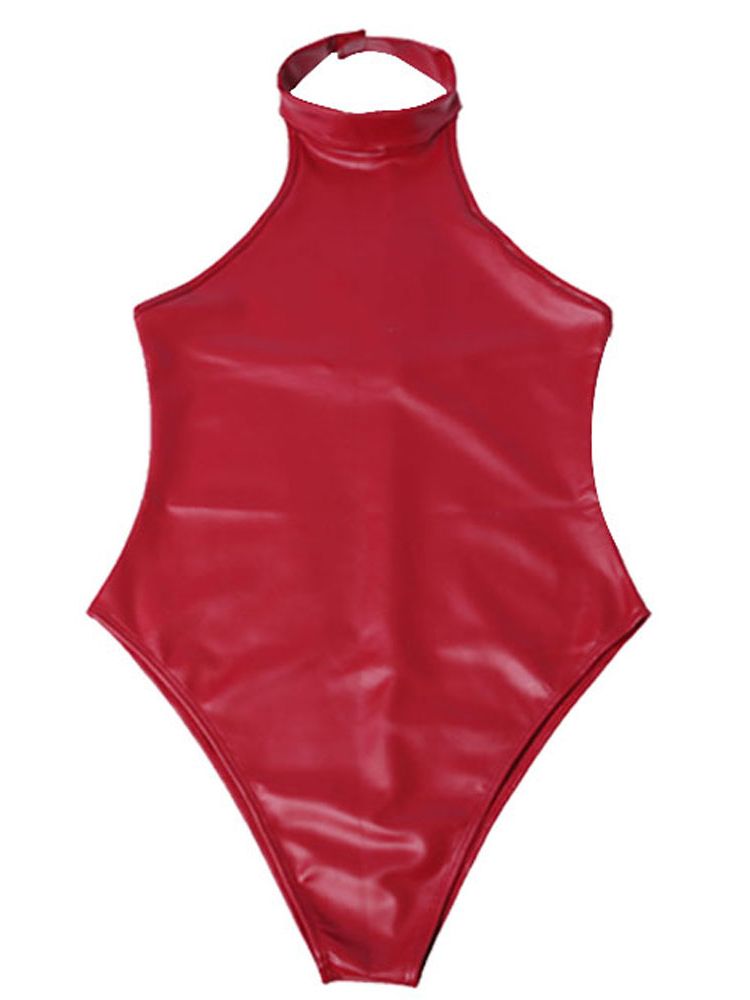 Sewing Latex - Sahte lateks PU deri Catsuit Backless