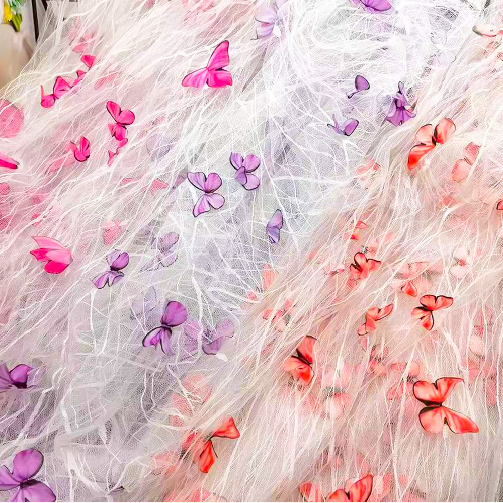 1Yard 3D Canlı Kelebekler Dant - Sewing Embroidery Fabric incelemesi ve fiyatı